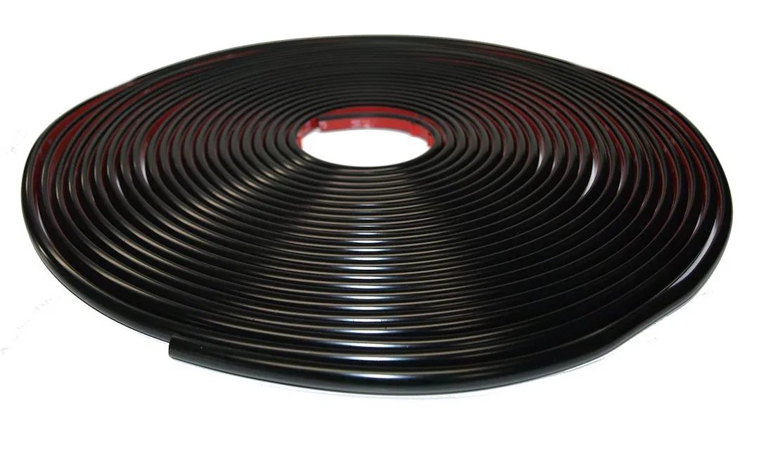 T3602C – COWLES Fender Trim, Universal Wheel Well Half Round Black PVC Plastic 3/8 Inch Width x 18 Foot Length